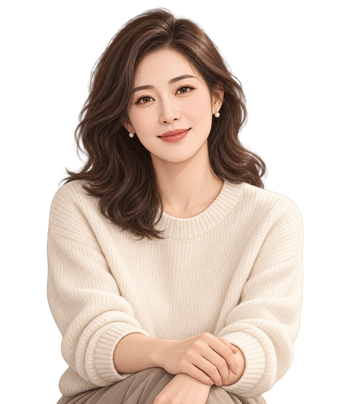 木木,温柔知性的女性陪伴者插画